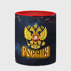 Кружка 3D Герб России в объемной стене, цвет: 3D-белый + красный — фото 2