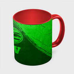 Кружка 3D PSV - green gradient, цвет: 3D-белый + красный