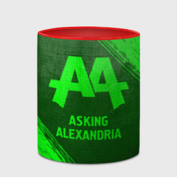 Кружка 3D Asking Alexandria - green gradient, цвет: 3D-белый + красный — фото 2