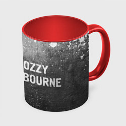 Кружка 3D Ozzy Osbourne - grey gradient по-горизонтали, цвет: 3D-белый + красный