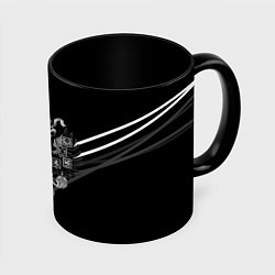 Кружка 3D Имперский герб чёрный с полосами, цвет: 3D-белый + черный