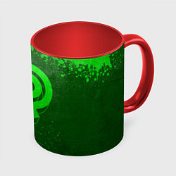Кружка 3D Deep Purple - green gradient, цвет: 3D-белый + красный