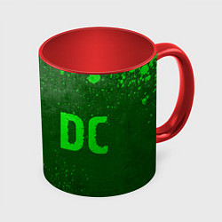 Кружка 3D AC DC - green gradient по-горизонтали, цвет: 3D-белый + красный