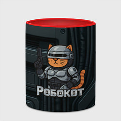 Кружка 3D Робокот - робот полицейский, цвет: 3D-белый + красный — фото 2