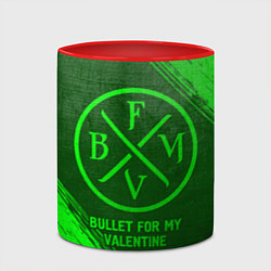 Кружка 3D Bullet For My Valentine - green gradient, цвет: 3D-белый + красный — фото 2