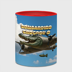 Кружка 3D Bombardino Crocodillo мем, цвет: 3D-белый + красный — фото 2