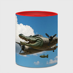 Кружка 3D Бомбардиро крокодило, цвет: 3D-белый + красный — фото 2