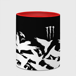 Кружка 3D Monster energy crow, цвет: 3D-белый + красный — фото 2