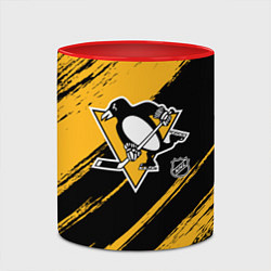 Кружка 3D Питтсбург Пингвинз - брызги краски, цвет: 3D-белый + красный — фото 2