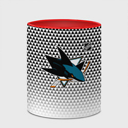 Кружка 3D Сан Хосе Шаркс - белый градиент, цвет: 3D-белый + красный — фото 2