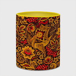 Кружка 3D Летучий корабль в стиле хохломской росписи, цвет: 3D-белый + желтый — фото 2