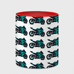 Кружка 3D Motorbike light blue, цвет: 3D-белый + красный — фото 2