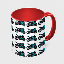 Кружка 3D Motorbike light blue, цвет: 3D-белый + красный