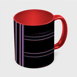 Кружка 3D Neon red blue black, цвет: 3D-белый + красный