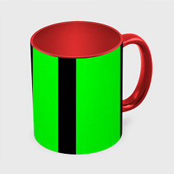 Кружка 3D Color green black line, цвет: 3D-белый + красный