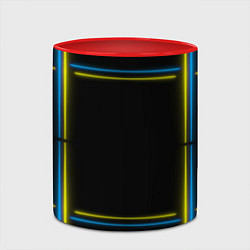 Кружка 3D Neon yellow blue, цвет: 3D-белый + красный — фото 2