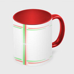 Кружка 3D Neon light green red, цвет: 3D-белый + красный