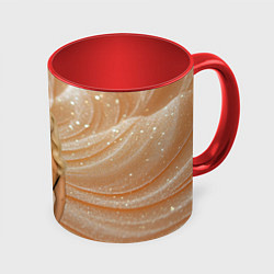 Кружка 3D Леди Гага в черном платье, цвет: 3D-белый + красный