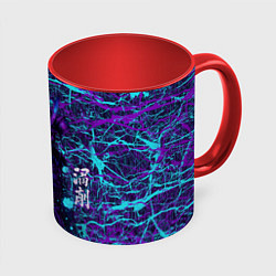 Кружка 3D Призрак самурая - неновый арт, цвет: 3D-белый + красный