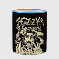 Кружка 3D Ozzy Osbourne - head and hands, цвет: 3D-небесно-голубой кант — фото 2