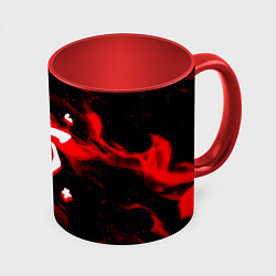 Кружка 3D Doom красный огонь марса, цвет: 3D-белый + красный