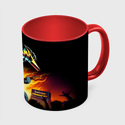 Кружка 3D Bender is a hard rock guitarist - Futurama, цвет: 3D-белый + красный