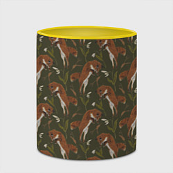 Кружка 3D Лисы в подснежниках, цвет: 3D-белый + желтый — фото 2
