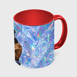 Кружка 3D XXXTentacion - скрещенные руки, цвет: 3D-белый + красный