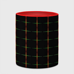 Кружка 3D Color black orange green crosses, цвет: 3D-белый + красный — фото 2