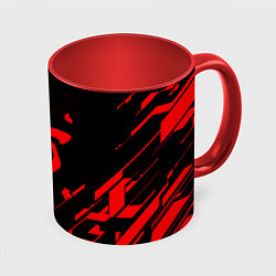 Кружка 3D Doom geometry red steel, цвет: 3D-белый + красный
