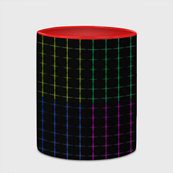 Кружка 3D Color black multicolored stripes, цвет: 3D-белый + красный — фото 2