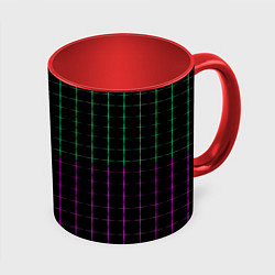 Кружка 3D Color black multicolored stripes, цвет: 3D-белый + красный