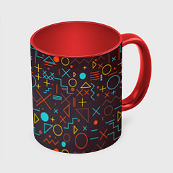 Кружка 3D Different shapes of geometry, цвет: 3D-белый + красный