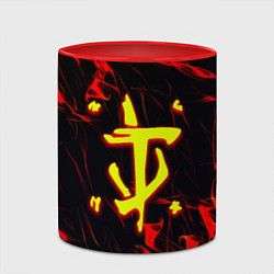 Кружка 3D Doom огненные искры, цвет: 3D-белый + красный — фото 2