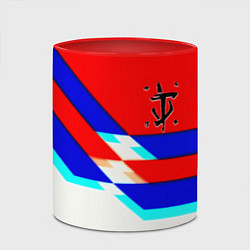 Кружка 3D Doom geometry cyber sport, цвет: 3D-белый + красный — фото 2