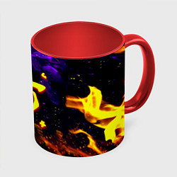 Кружка 3D Doom огненный стиль, цвет: 3D-белый + красный