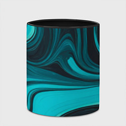 Кружка 3D Мраморный малахитовый узор из изумрудных разводов, цвет: 3D-белый + черный — фото 2
