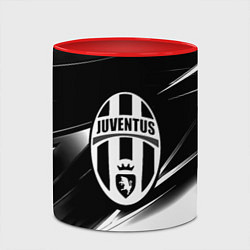 Кружка 3D Juventus geometry stripes black, цвет: 3D-белый + красный — фото 2