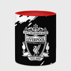 Кружка 3D Liverpool белые краски штрихи, цвет: 3D-белый + красный — фото 2