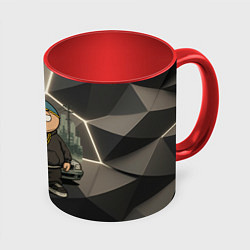 Кружка 3D Эрик Картман в стиле Gta, цвет: 3D-белый + красный