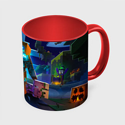 Кружка 3D Майнкрафт - шаман, цвет: 3D-белый + красный