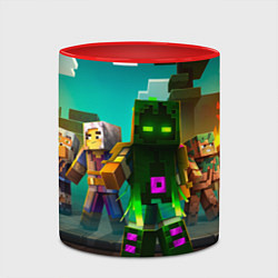 Кружка 3D Майнкрафт - исследование территории, цвет: 3D-белый + красный — фото 2
