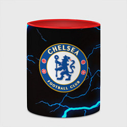 Кружка 3D Chelsea шторм молнии текстура, цвет: 3D-белый + красный — фото 2