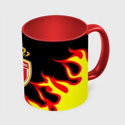 Кружка 3D Монако огненный фон текстура, цвет: 3D-белый + красный