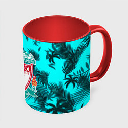 Кружка 3D Ливерпуль голубые тропики, цвет: 3D-белый + красный