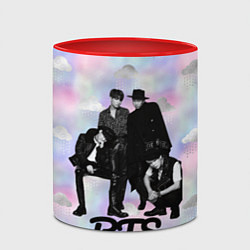 Кружка 3D BTS черно-белый стиль, цвет: 3D-белый + красный — фото 2