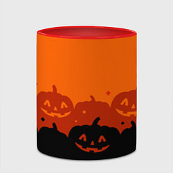 Кружка 3D Хэллоуин счастливые тыквы, цвет: 3D-белый + красный — фото 2