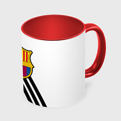 Кружка 3D Barcelona черно белые полосы, цвет: 3D-белый + красный