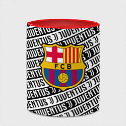 Кружка 3D Барселона х Ювентус паттерн, цвет: 3D-белый + красный — фото 2