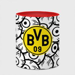 Кружка 3D Borussia глаза текстура, цвет: 3D-белый + красный — фото 2